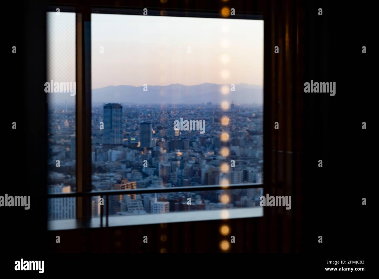 Tokyo, Japan. 9th Feb, 2023. The skyline urban cityscape at sunset viewed  from Ebisu.The population of Tokyo is about 13.9 million people while the  metropolitan area is about 40 million people, making