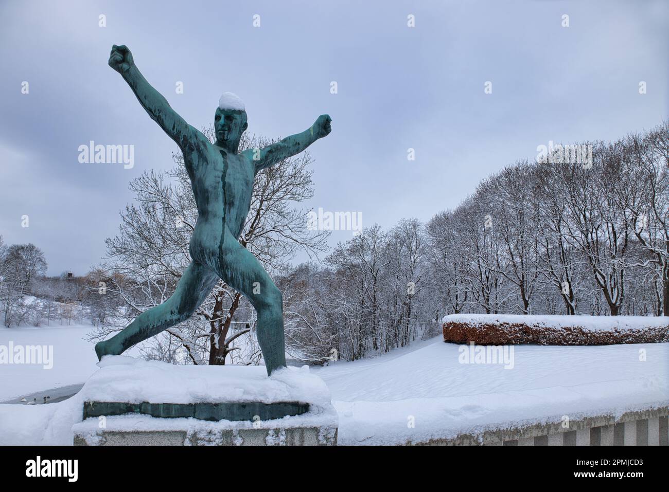 Vigeland Sculpture Park, Oslo, Norway - statue of naked man covered in