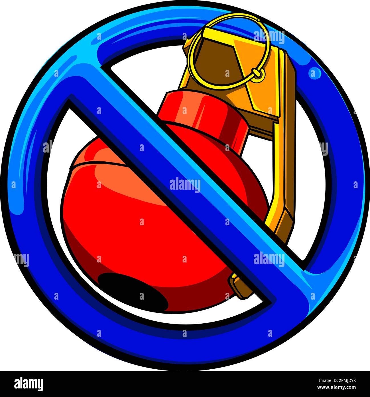 grenade ban icon on white background. vector illustration design Stock Vector