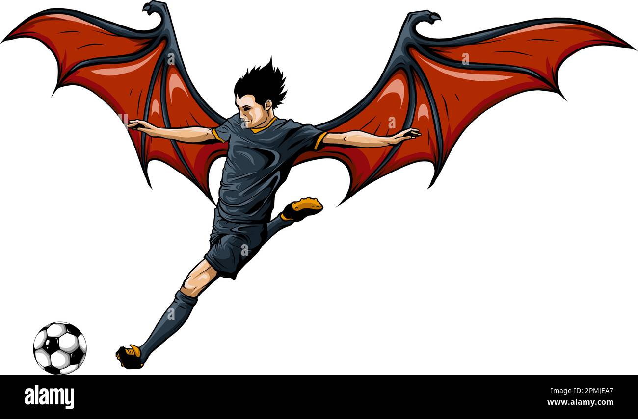 soccer player doing kick ball 12597209 Vector Art at Vecteezy