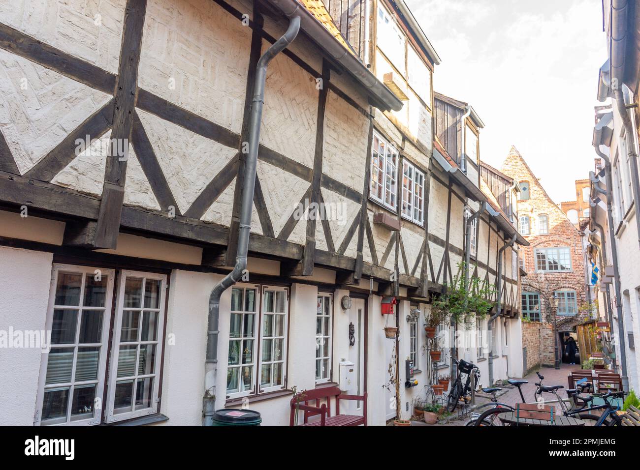 Timber-framed houses in Old Town, Lübeck, Schleswig-Holstein, Federal Republic of Germany Stock Photo