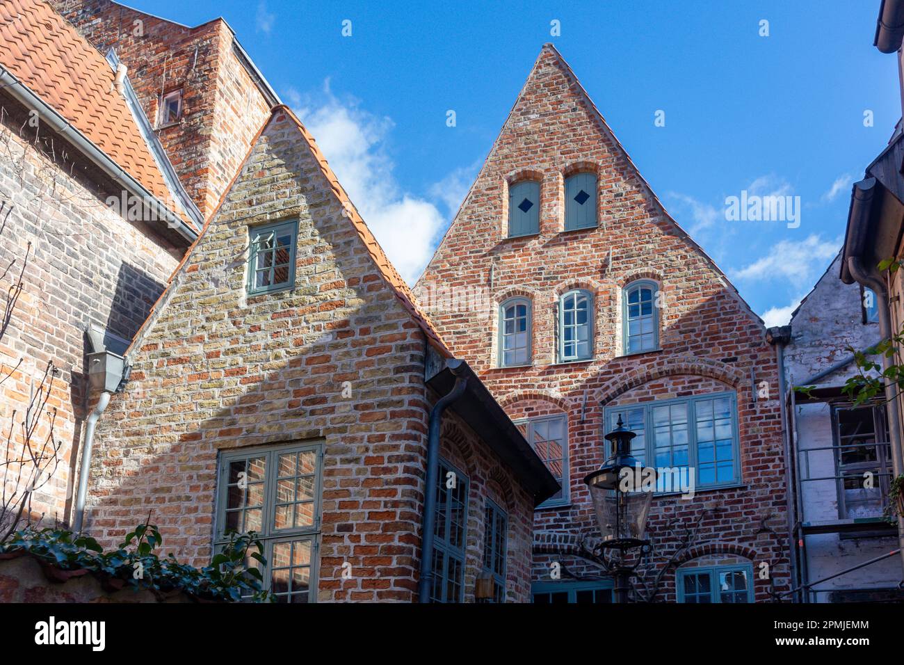 Ancient brick houses in Old Town, Lübeck, Schleswig-Holstein, Federal Republic of Germany Stock Photo