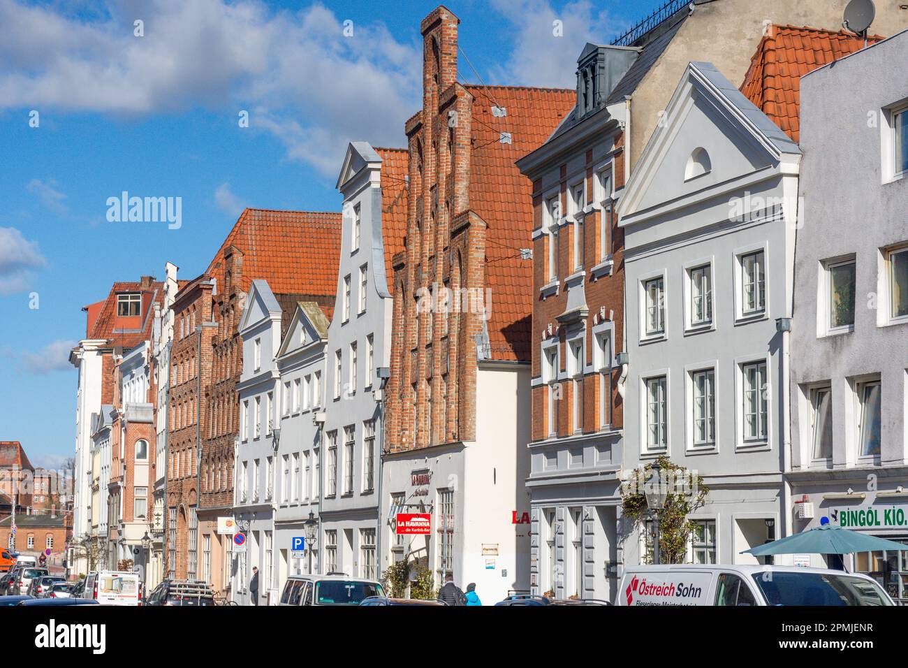 Period buildings in Old Town, Engelsgrube, Lübeck, Schleswig-Holstein, Federal Republic of Germany Stock Photo