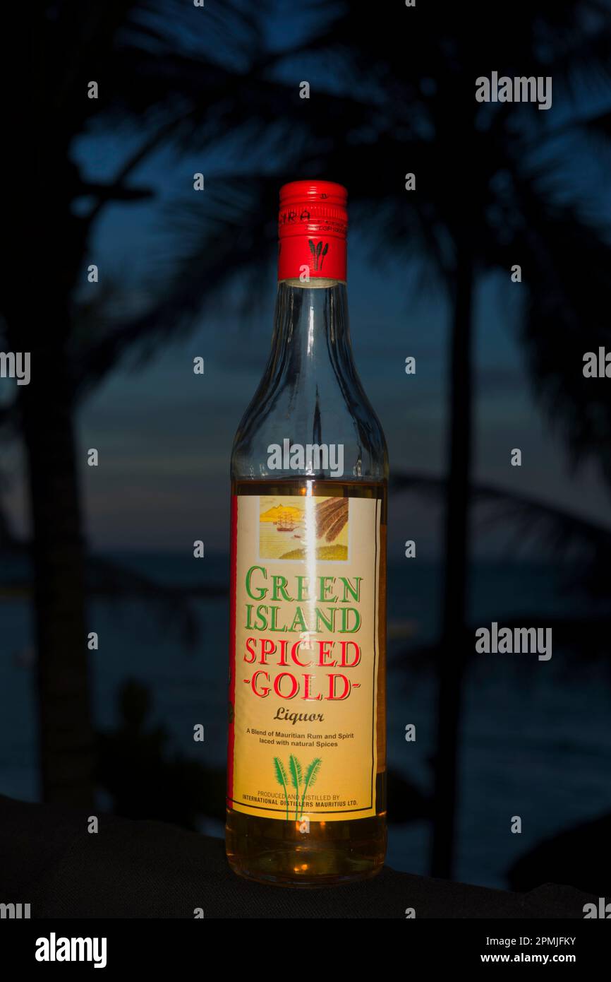 Green Island Spiced Gold, rum, Mauritius Stock Photo Alamy