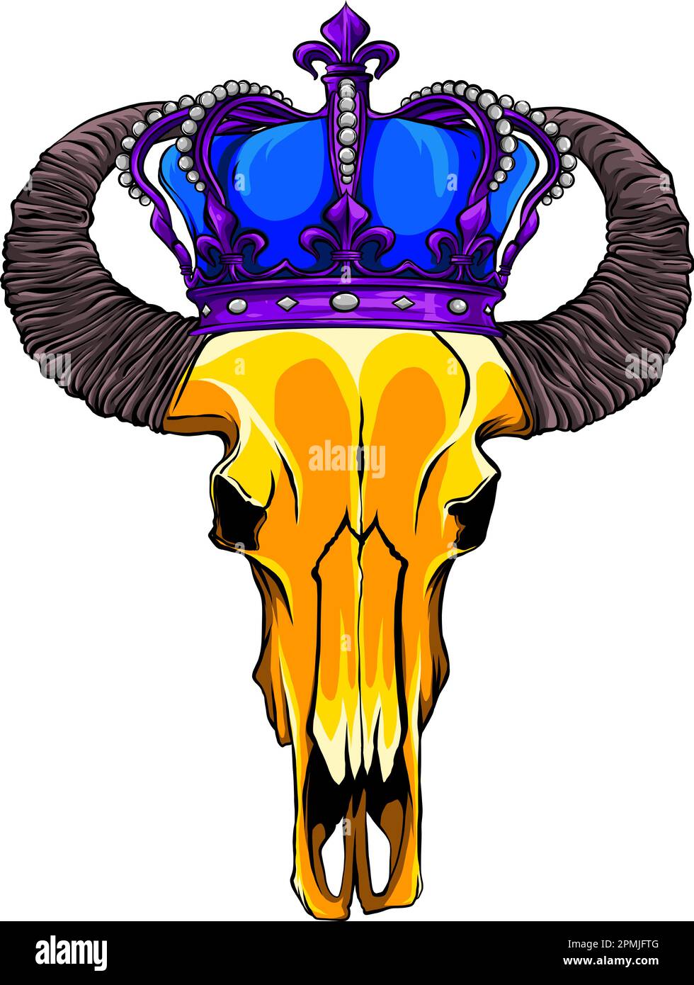 Bull skull icon. Buffalo head vector illustration isolated on white