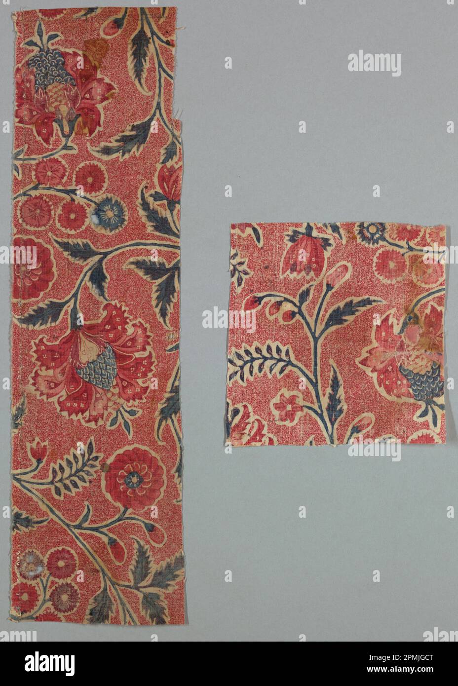 Textile (India); cotton; Warp x Weft (a): 38.1 x 10.8 cm (15 x 4 1/4 in.) Warp x Weft (b): 14 x 13.3 cm (5 1/2 x 5 1/4 in.) Stock Photo