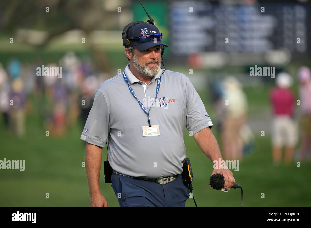 PGA TOUR Live on-course reporter Robert Damron walks on the 14th green during the first round of the Arnold Palmer Invitational golf tournament, Thursday, March 2, 2023, in Orlando, Fla