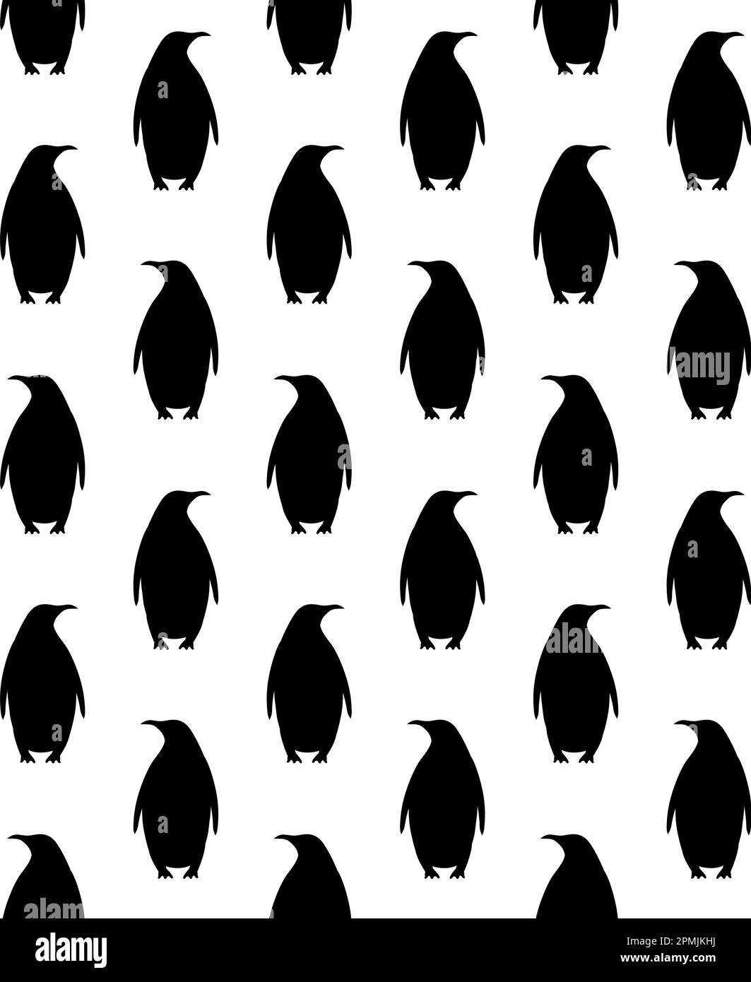 Vector seamless pattern of penguin silhouette Stock Vector Image & Art