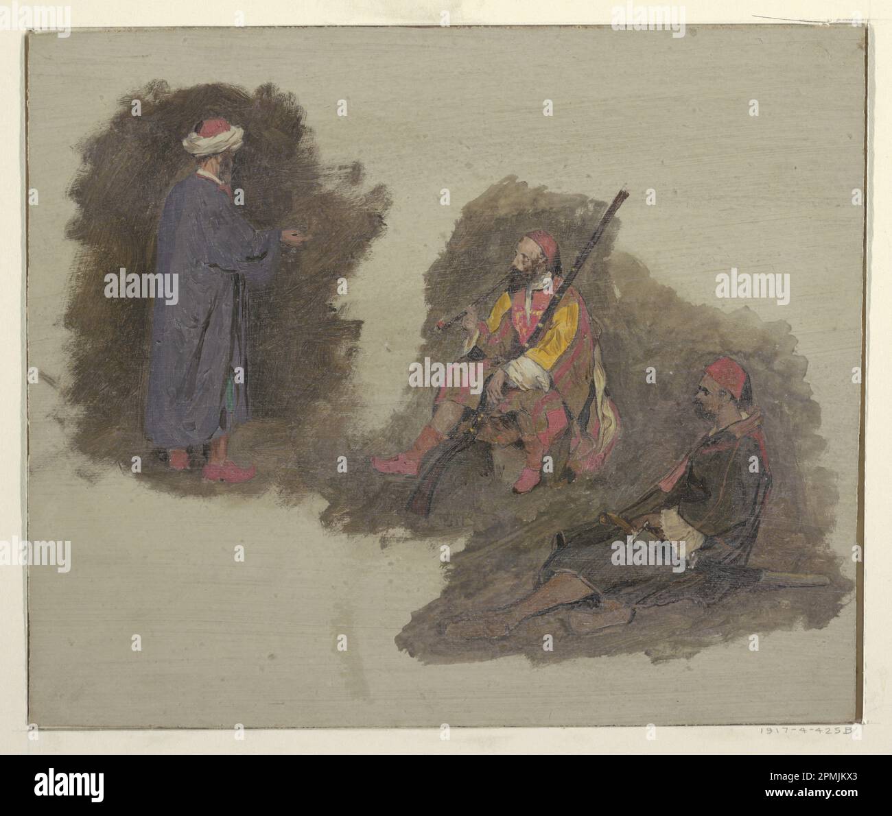 Drawing, Three Bedouins; Frederic Edwin Church (American, 1826–1900 ...