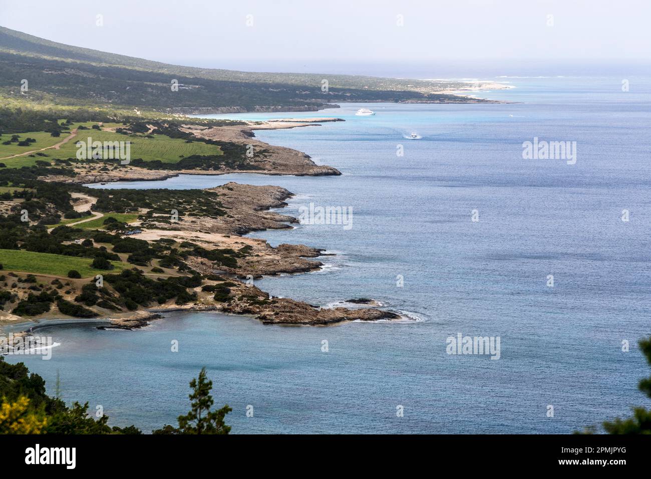 Aphrodite hiking trail on Akamis peninsula in Cyprus Stock Photo