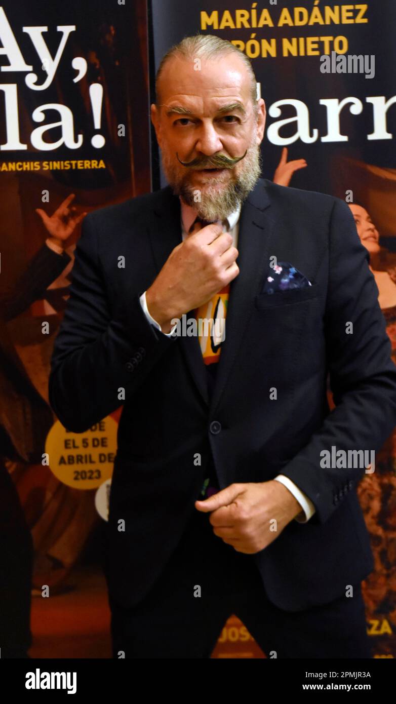 Madrid, Spain. 13th Apr, 2023. Actor Antonio Albella attends the Premiere of the play 'Ay Carmela' at the Teatro de Bellas Artes in Madrid. (Photo by Richard Zubelzu/SOPA Images/Sipa USA) Credit: Sipa USA/Alamy Live News Stock Photo