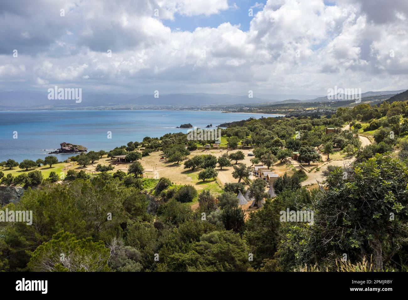 Aphrodite hiking trail on Akamis peninsula in Cyprus Stock Photo