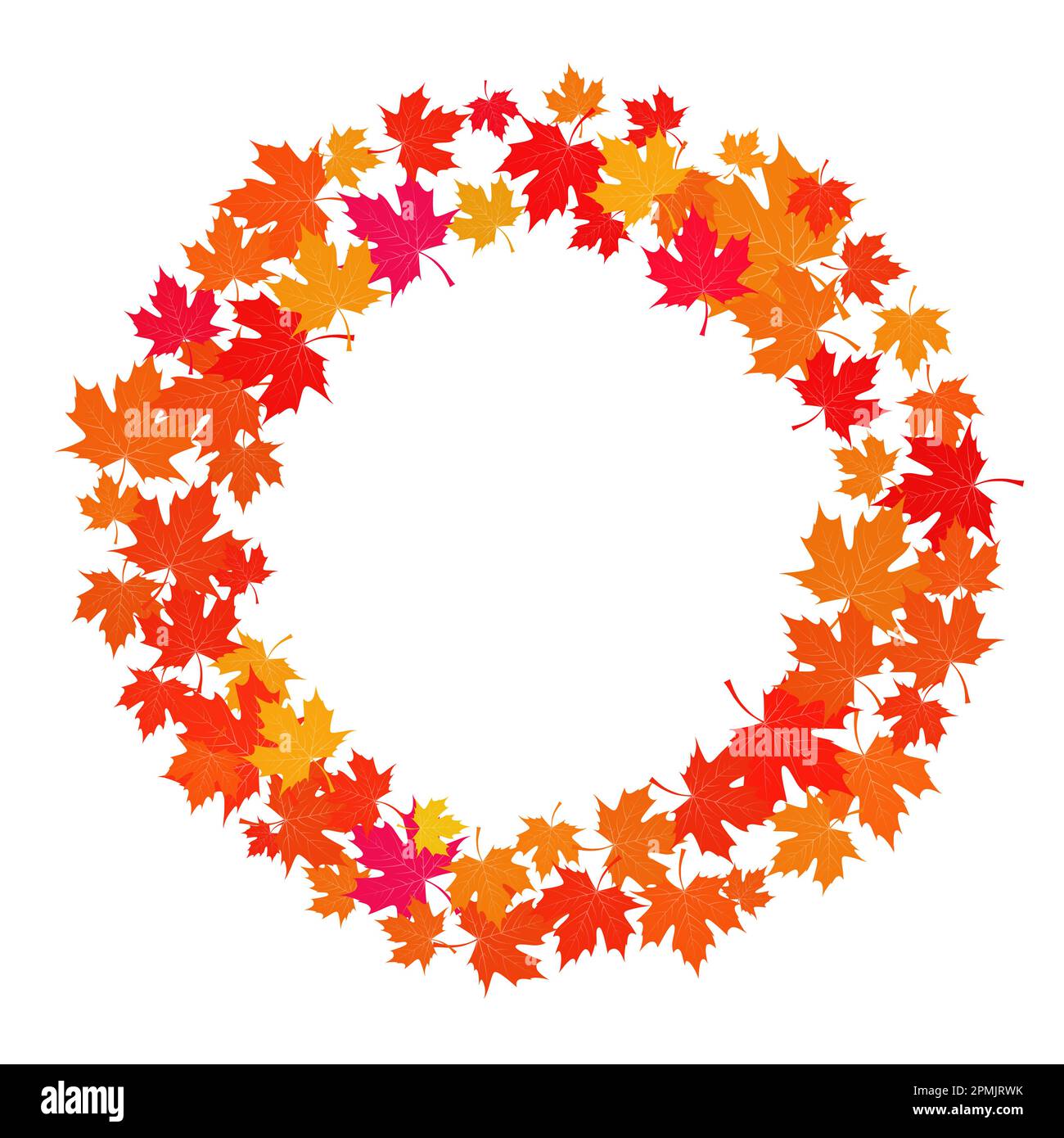 Autumn Leaves Elements. Natural Frame. Vector Illustration Stock Vector ...