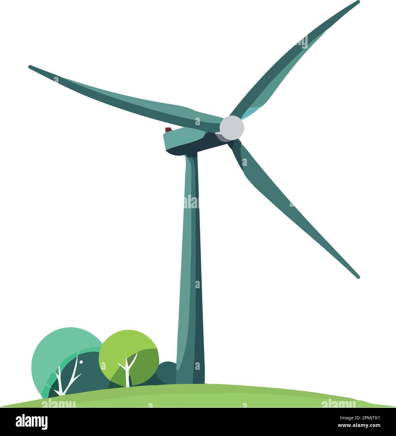 Wind turbines generate electricity environment resources Stock Vector