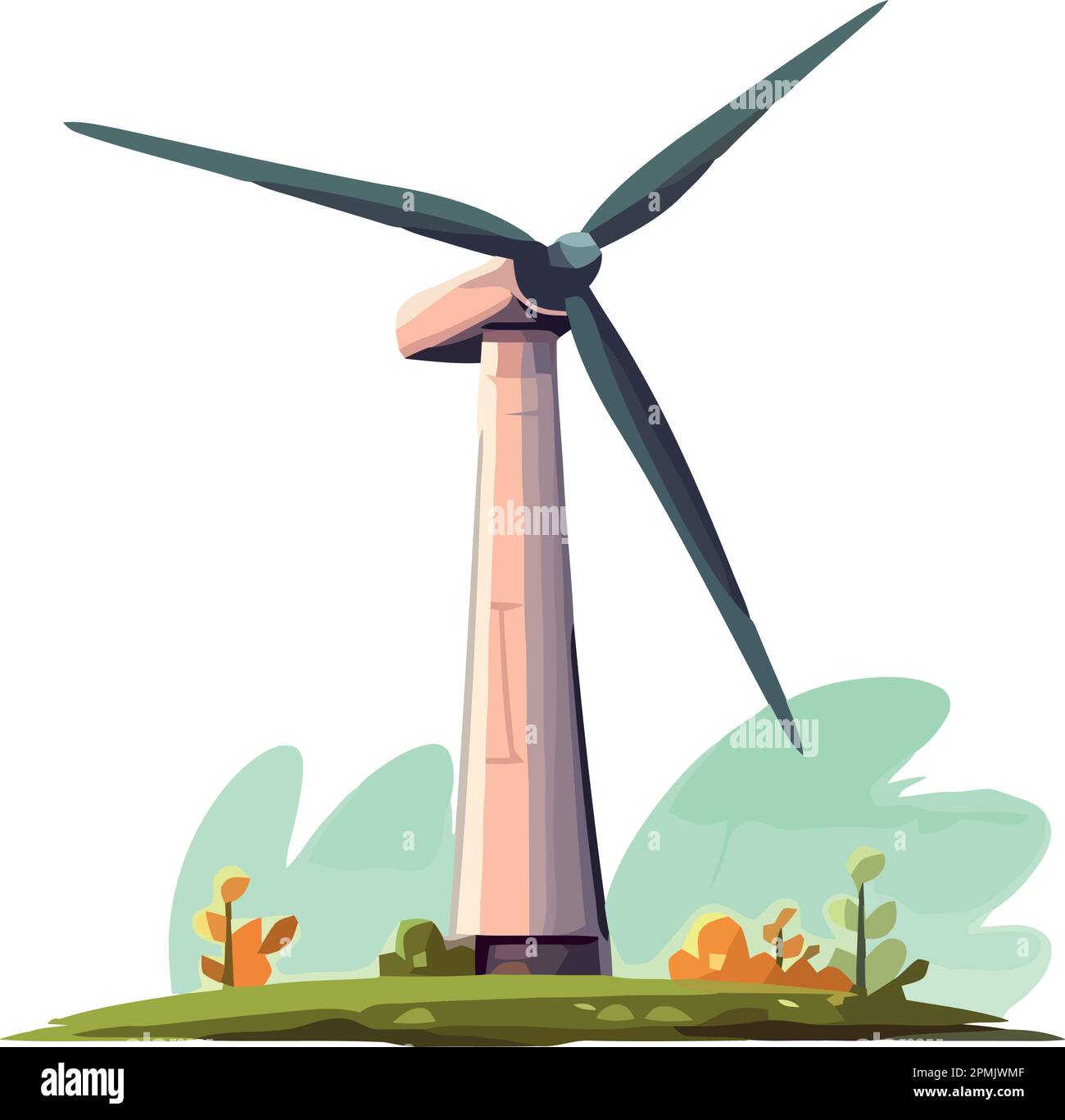 Wind turbine generates clean energy for sustainable growth Stock Vector ...