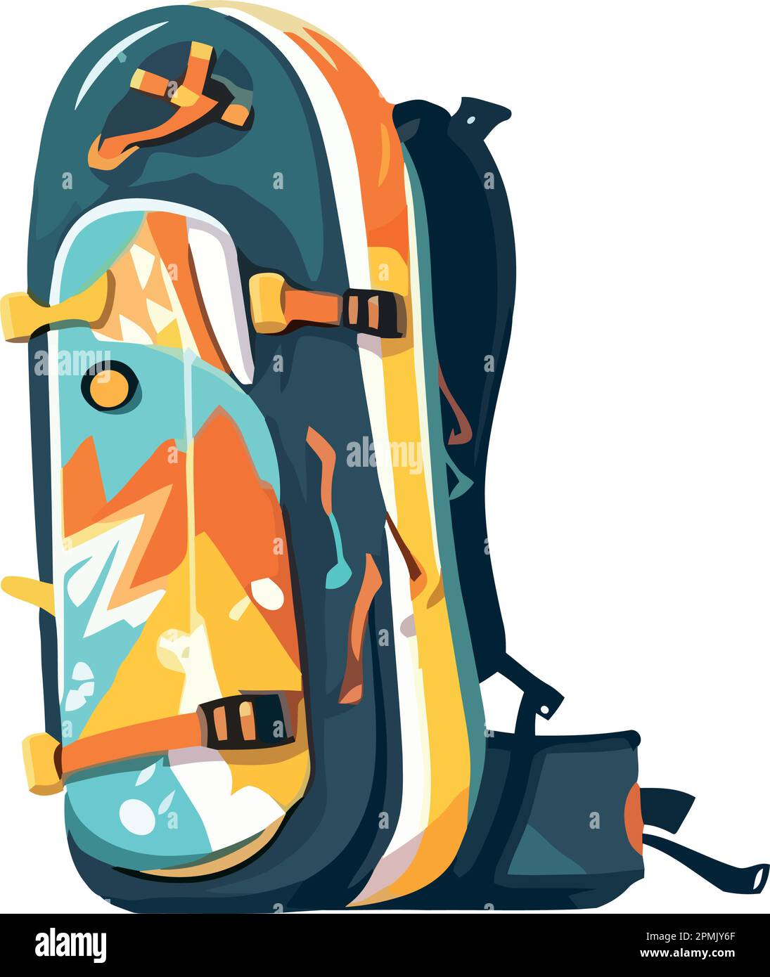 Adventure backpack symbolizes hiking and exploration journey Stock