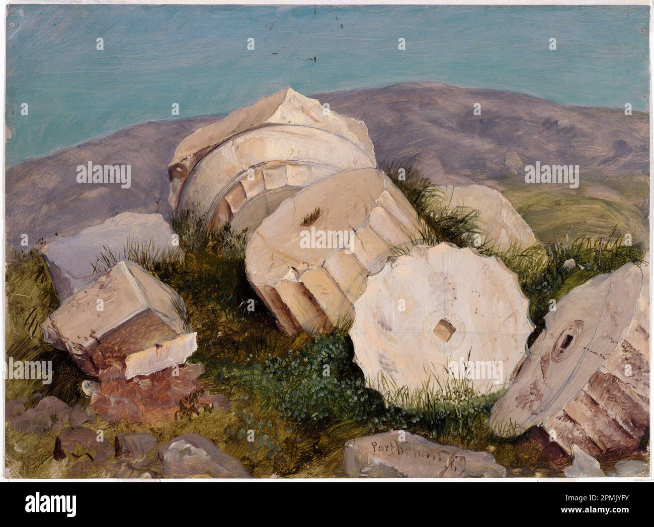 Drawing, Broken Column of the Parthenon, Athens; Made by Frederic Edwin