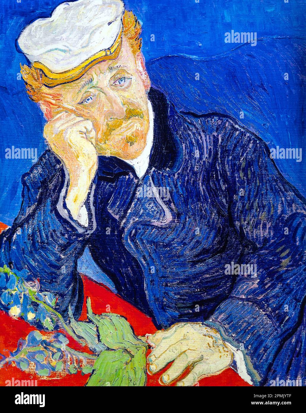Portrait of Doctor Gachet, Vincent Van Gogh painting, 1890. Stock Photo