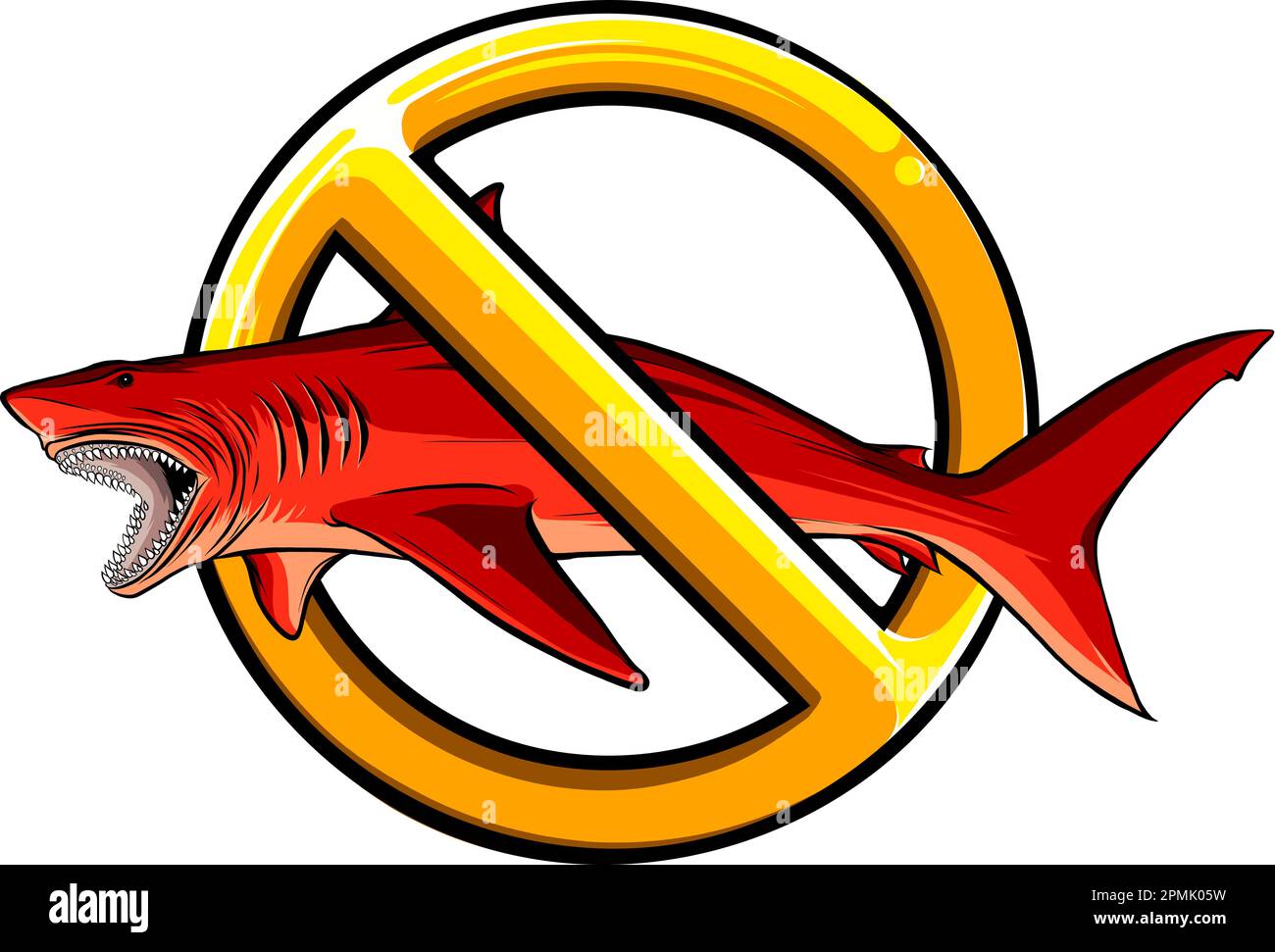 great white shark vector illustratio design on white background