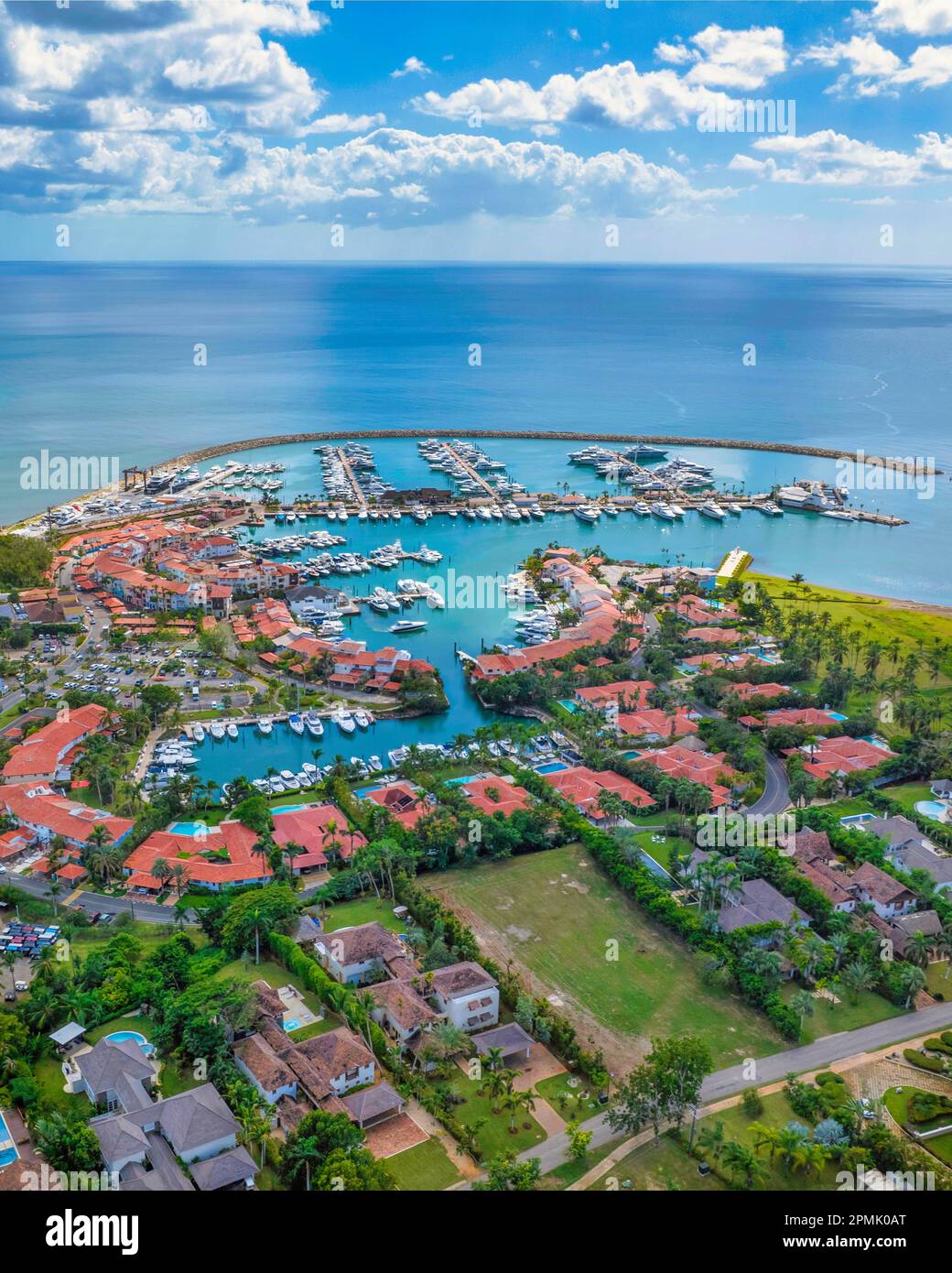 A stunning aerial view of Marina Casa de Campo in La Romana, Dominican