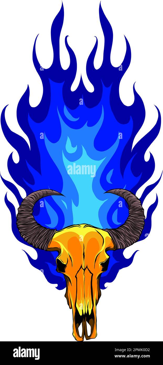 Bull skull icon. Buffalo head vector illustration isolated on white