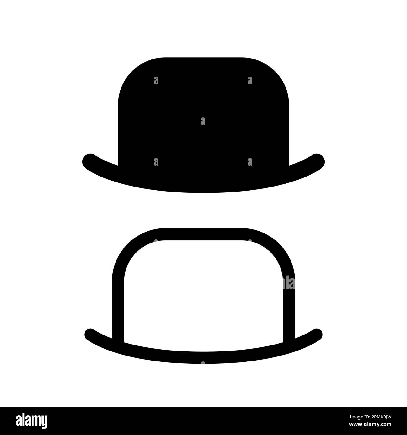 Bowler Hat icon silhouette vector illustration isolated Stock Vector