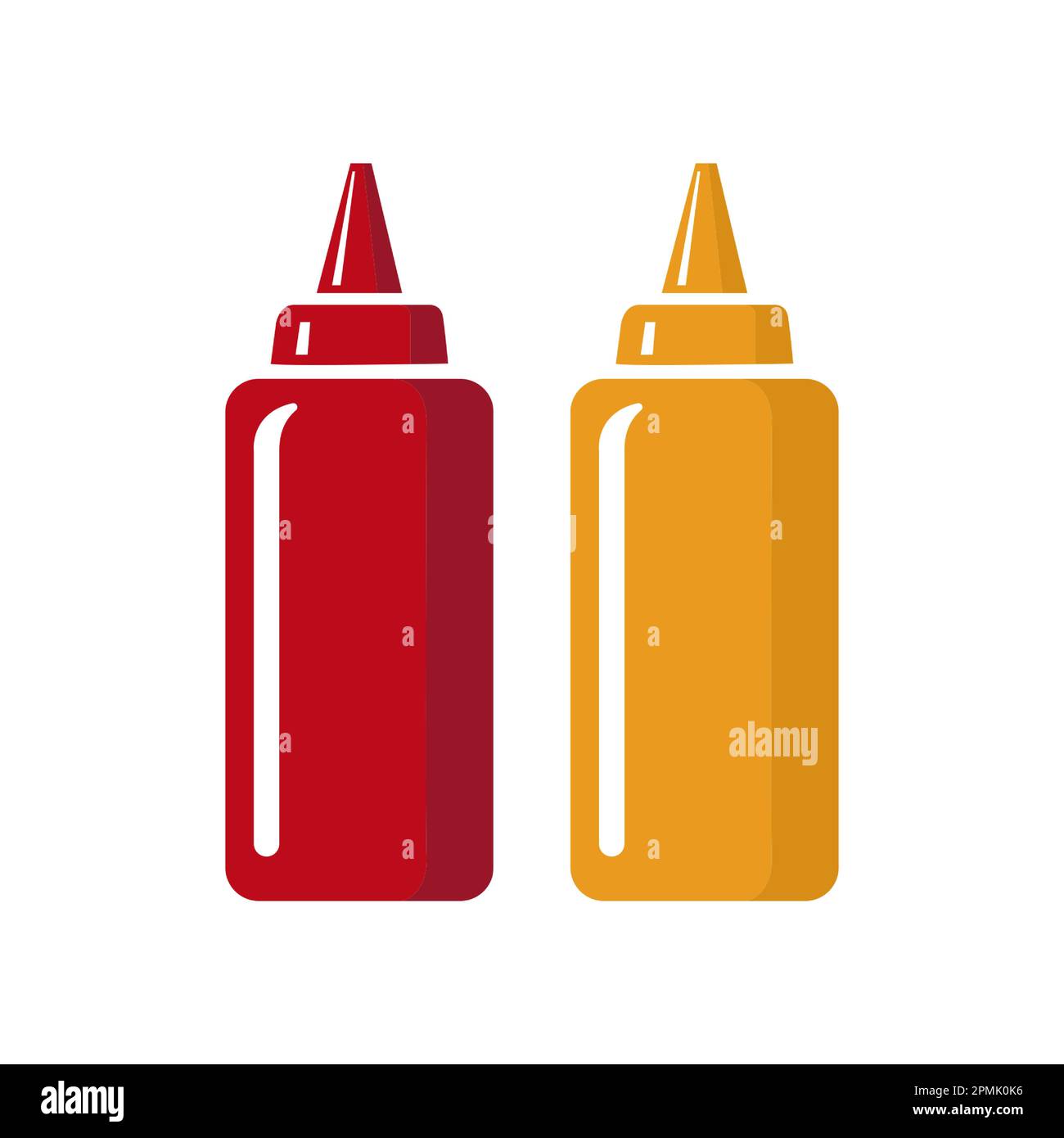 Ketchup and mustard squeeze bottle vector icon illustration Stock