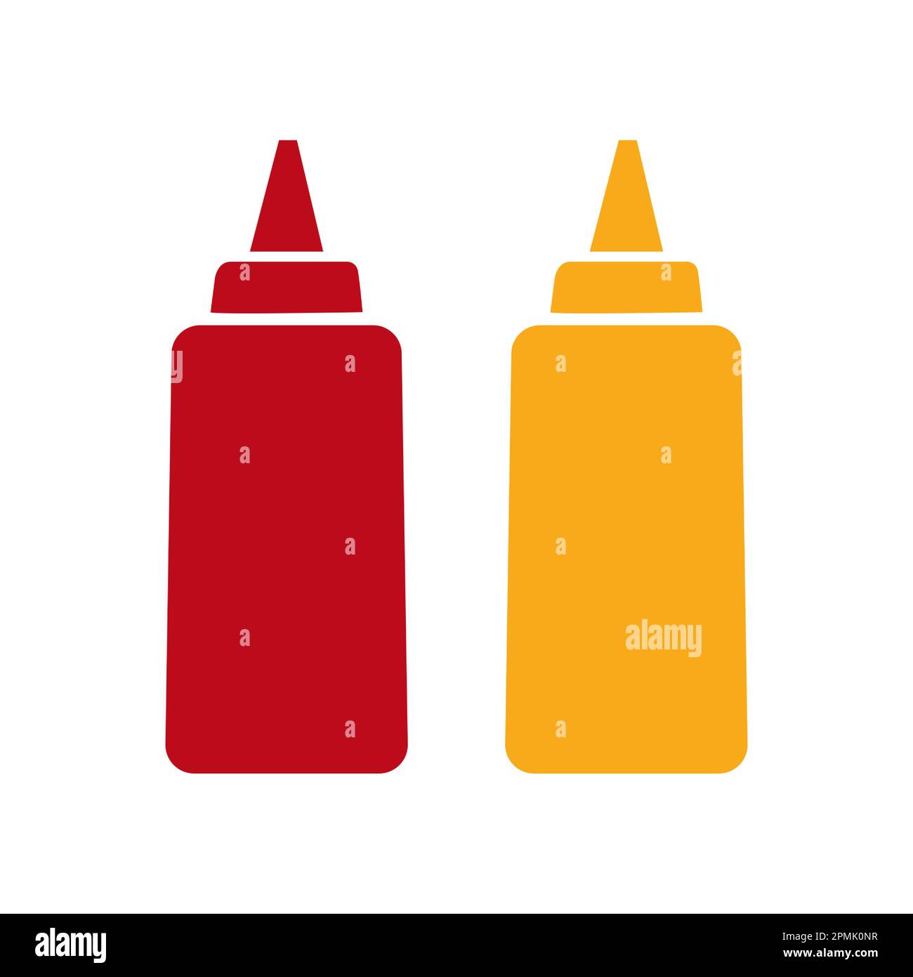 Ketchup and mustard squeeze bottle vector icon illustration Stock