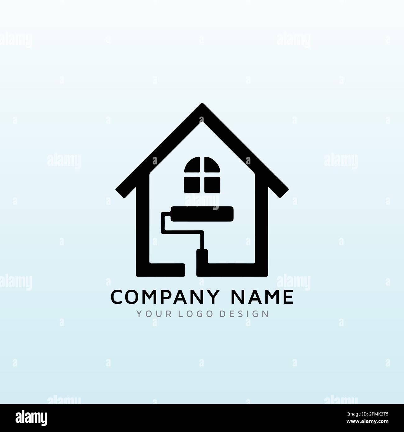 bring a brush real estate logo design Stock Vector