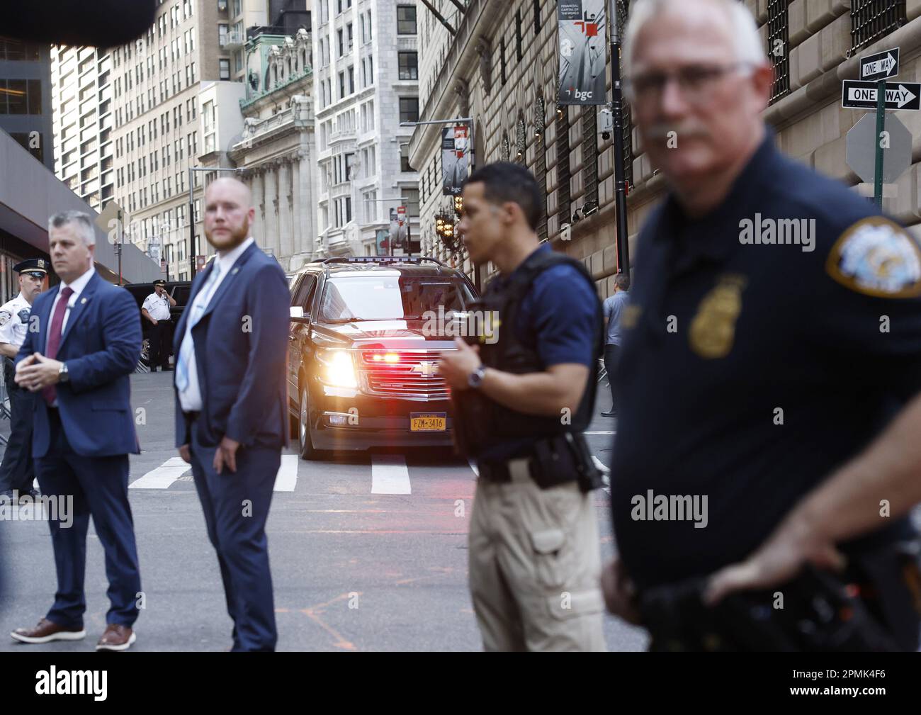 New York, United States. 13th Apr, 2023. Protesters and supporters