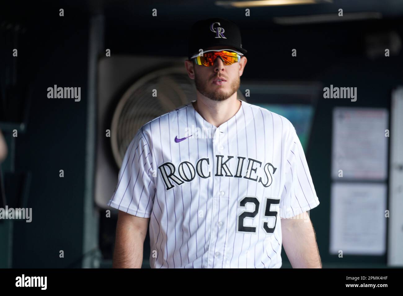 Colorado Rockies first baseman C.J. Cron (25) in the first inning