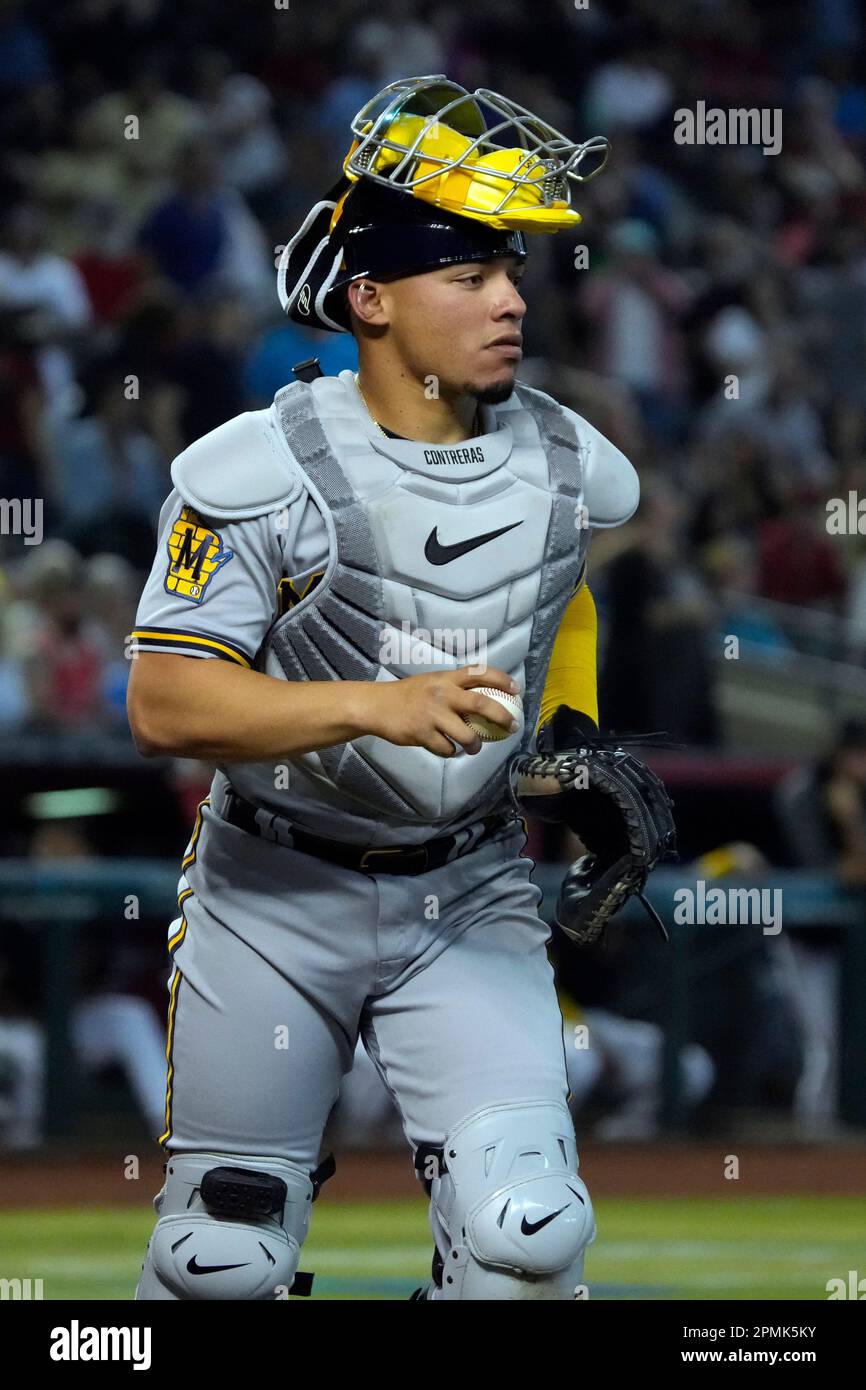 Milwaukee Brewers catcher William Contreras (24) in the first inning during  a baseball game against the Arizona Diamondbacks, Wednesday, April 12, 2023,  in Phoenix. (AP Photo/Rick Scuteri Stock Photo - Alamy