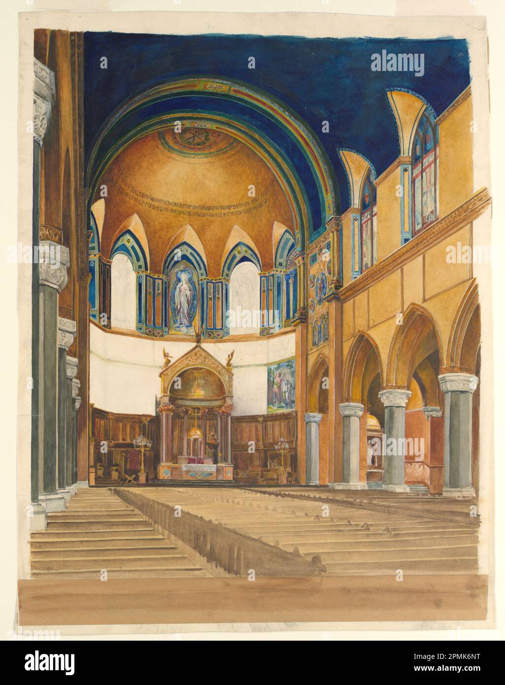 Drawing, Church of St. Paul the Apostle, New York City, Chancel ...