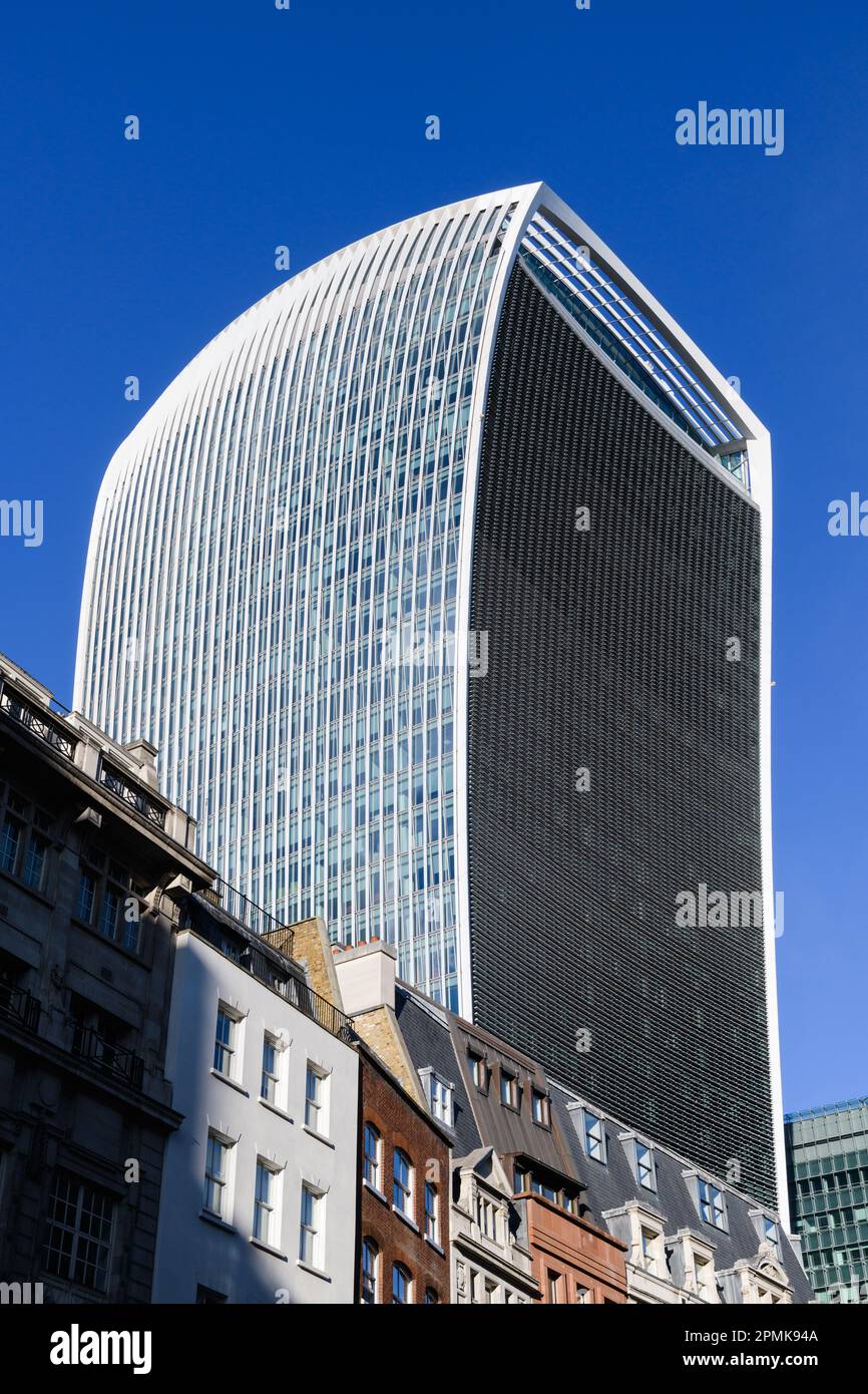 London, UK -March 18, 2023; Fenchurch Building known as the Walkie Talkie in London under blue sky Stock Photo