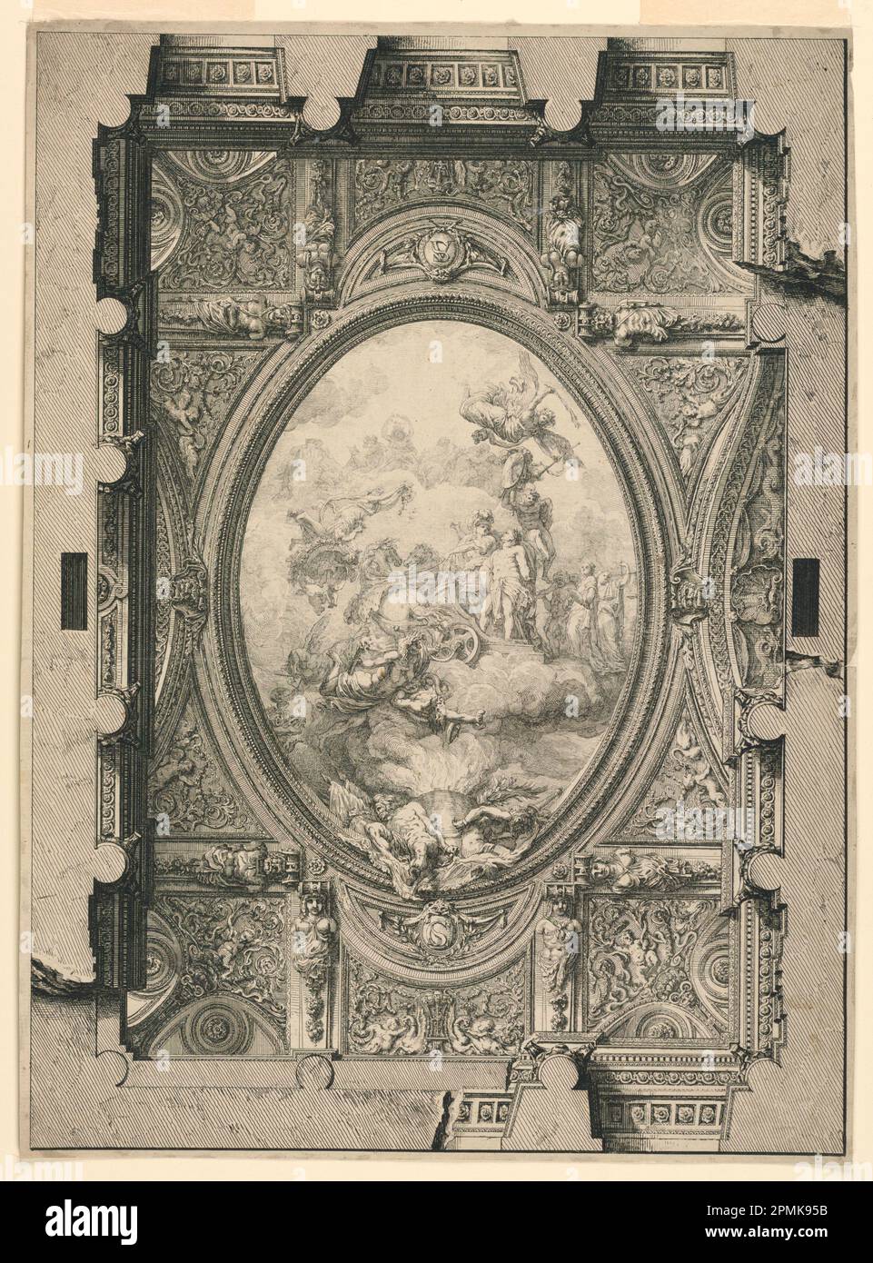 Print, Design for the Ceiling of the Salon of the Palazzo Spinola, Genoa; Print Maker: Louis-Jean Desprez (French, active Sweden, 1743–1804); After Charles de Wailly (French, 1730–1798); France; etching on paper; 42.2 × 31 cm (16 5/8 × 12 3/16 in.) Stock Photo