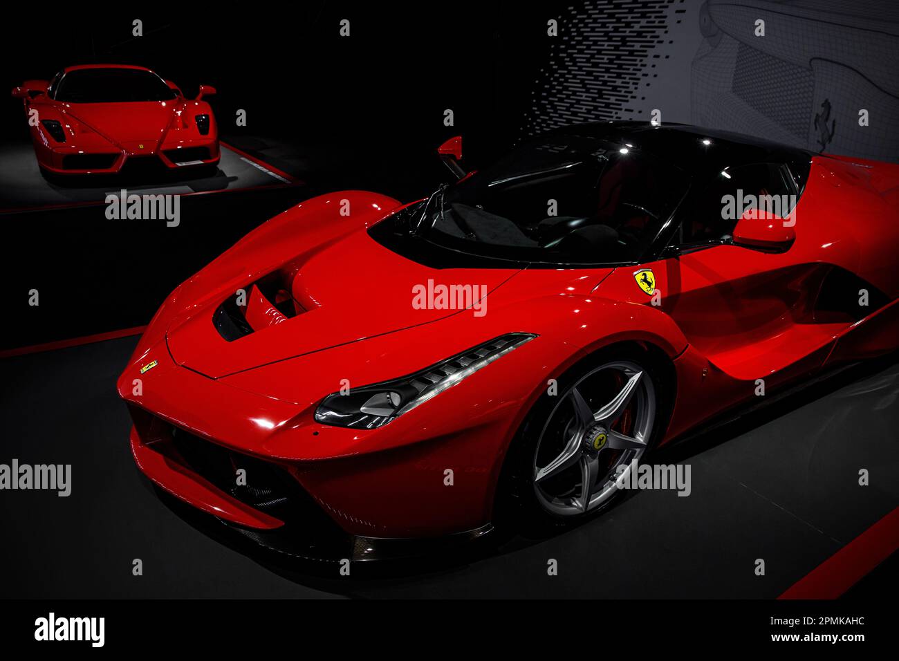 Maranello, Italy - April 01, 2023: luxury stylish Ferrari red