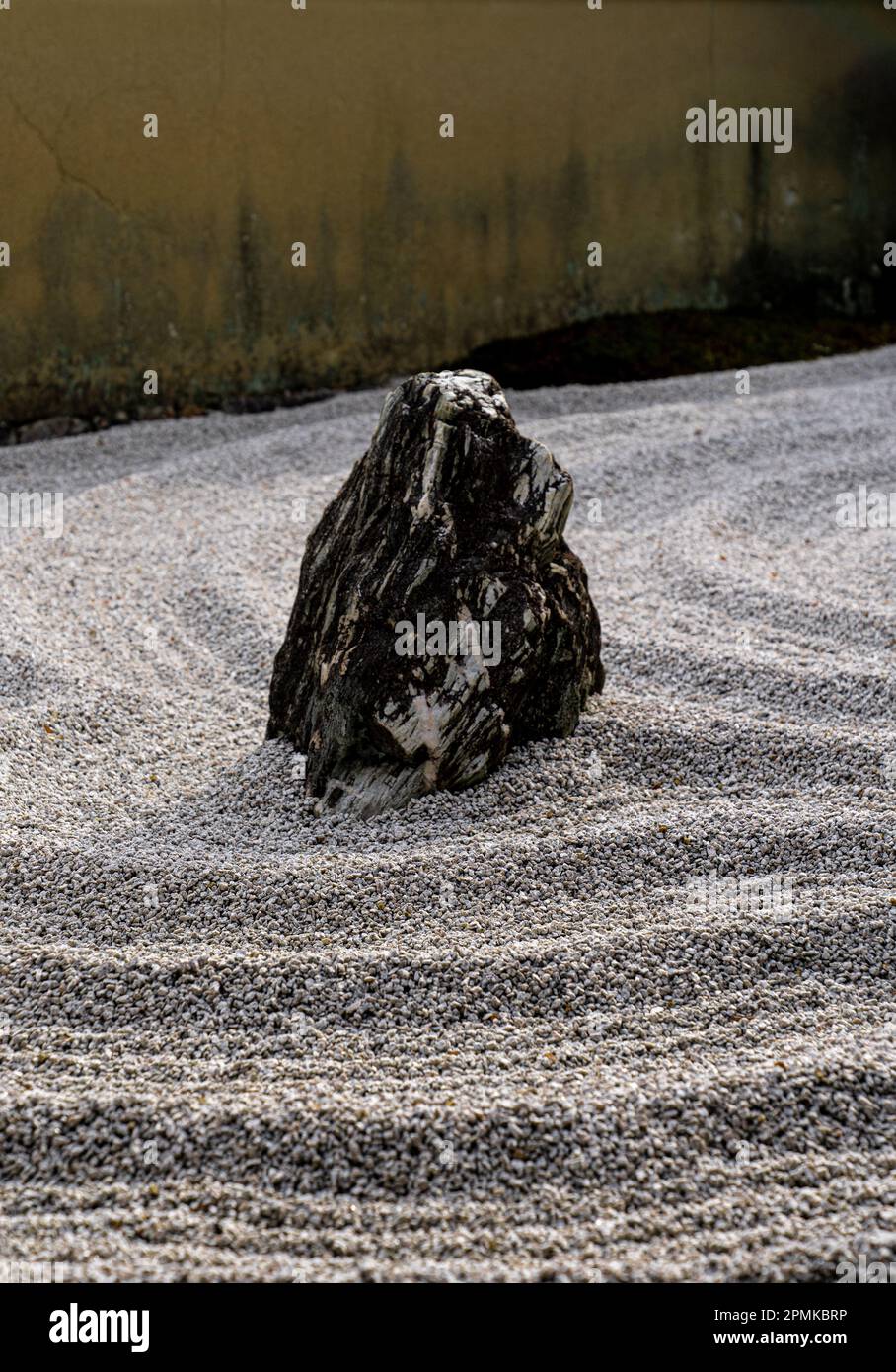 Dokuza-tei or Alone Sitting Garden in Zuihoin, Daitokuji Rinzai Zen temple, designed by Shigemori Mirei with the use of just rocks, gravel, and moss. Stock Photo