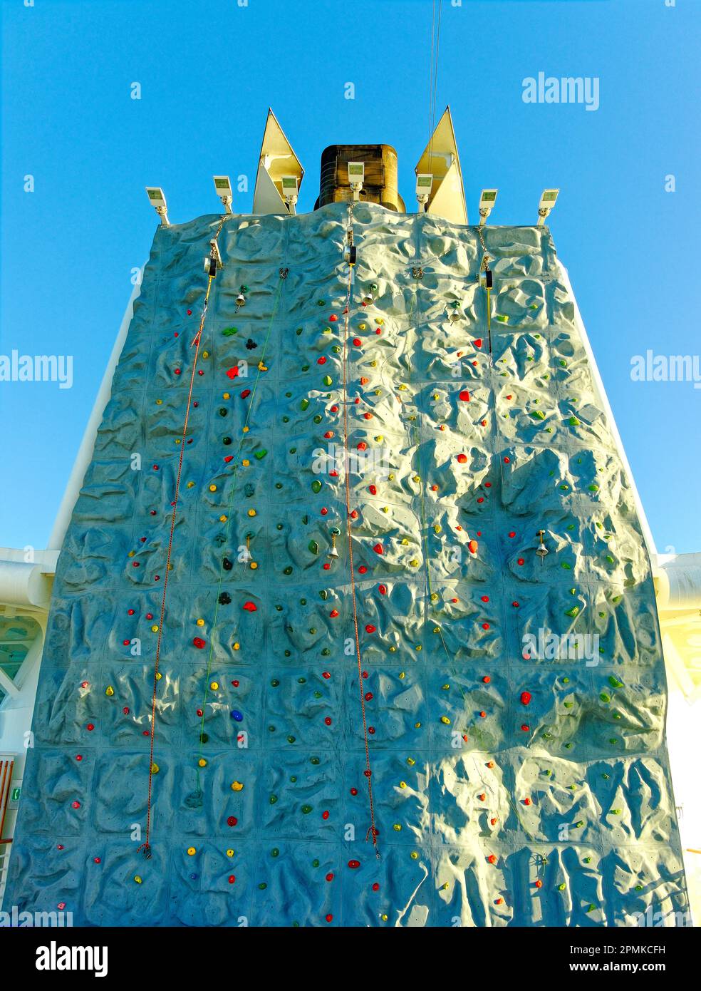 Rock Climbing Wall on Cruise Ship Stock Photo Alamy