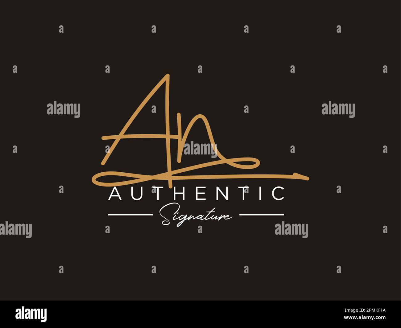 AN Signature Logo Template Vector Stock Vector Image & Art - Alamy