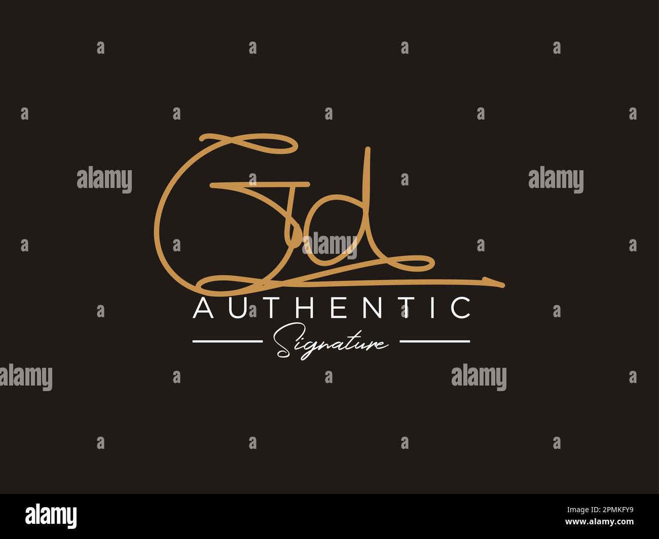 GD Signature Logo Template Vector. Stock Vector