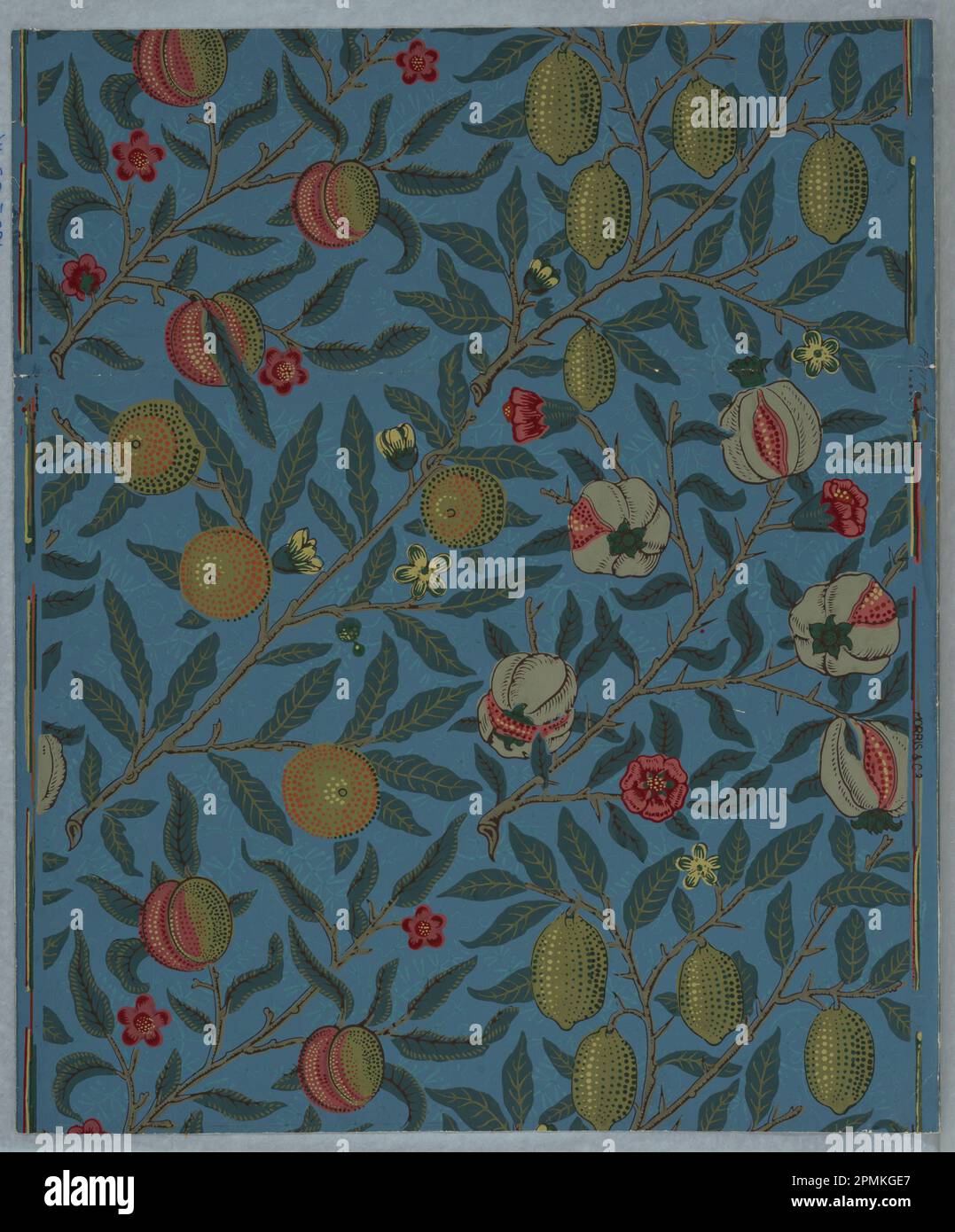 Sidewall, Fruit or Pomegranate or Four Fruits; Designed by William Morris (British, 1834–1896); Manufactured by Jeffrey & Company (United Kingdom); England; block-printed paper; 69.5 x 58.5 cm (27 3/8 x 23 1/16 in.) Stock Photo