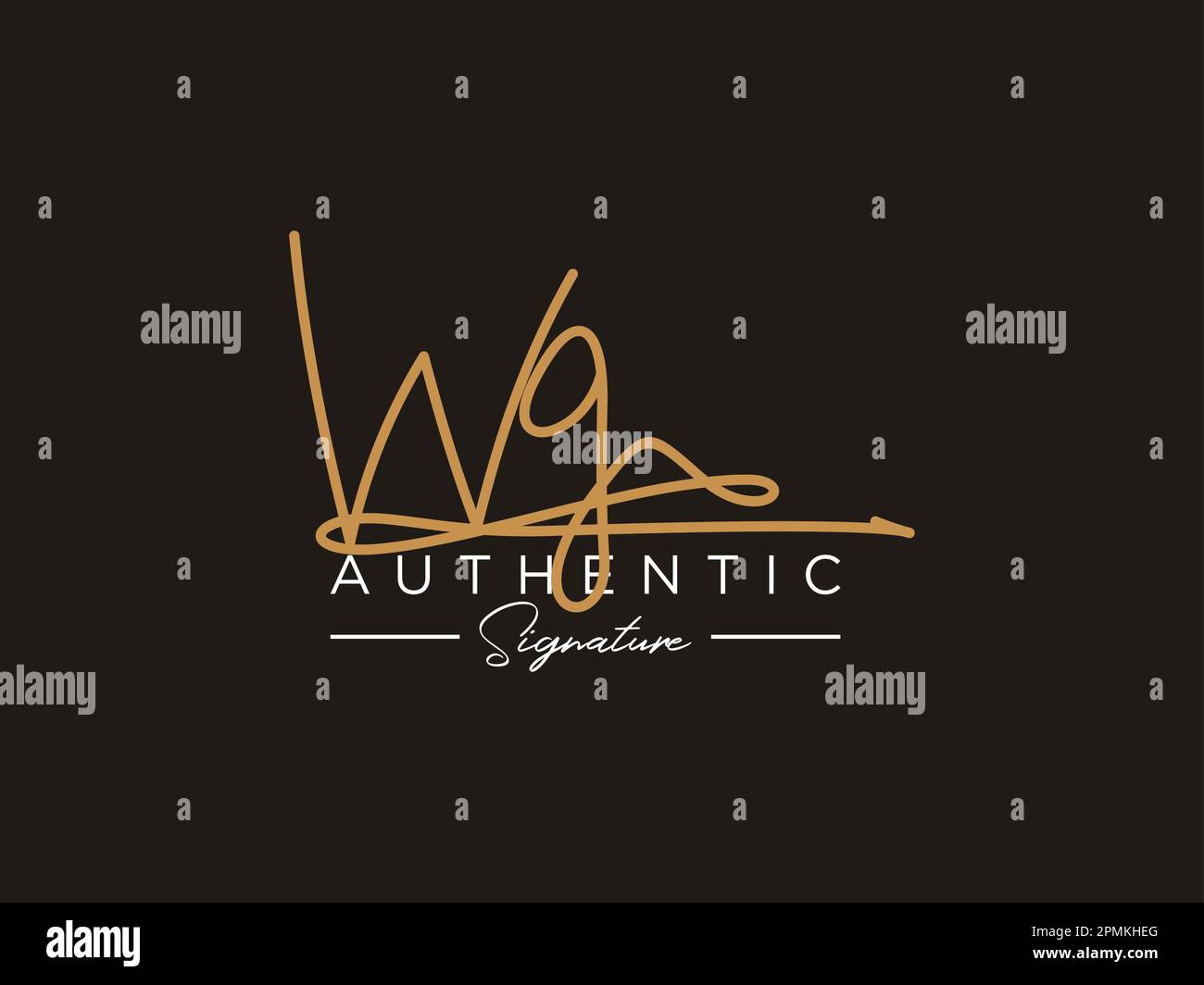 WG Signature Logo Template Vector. Stock Vector