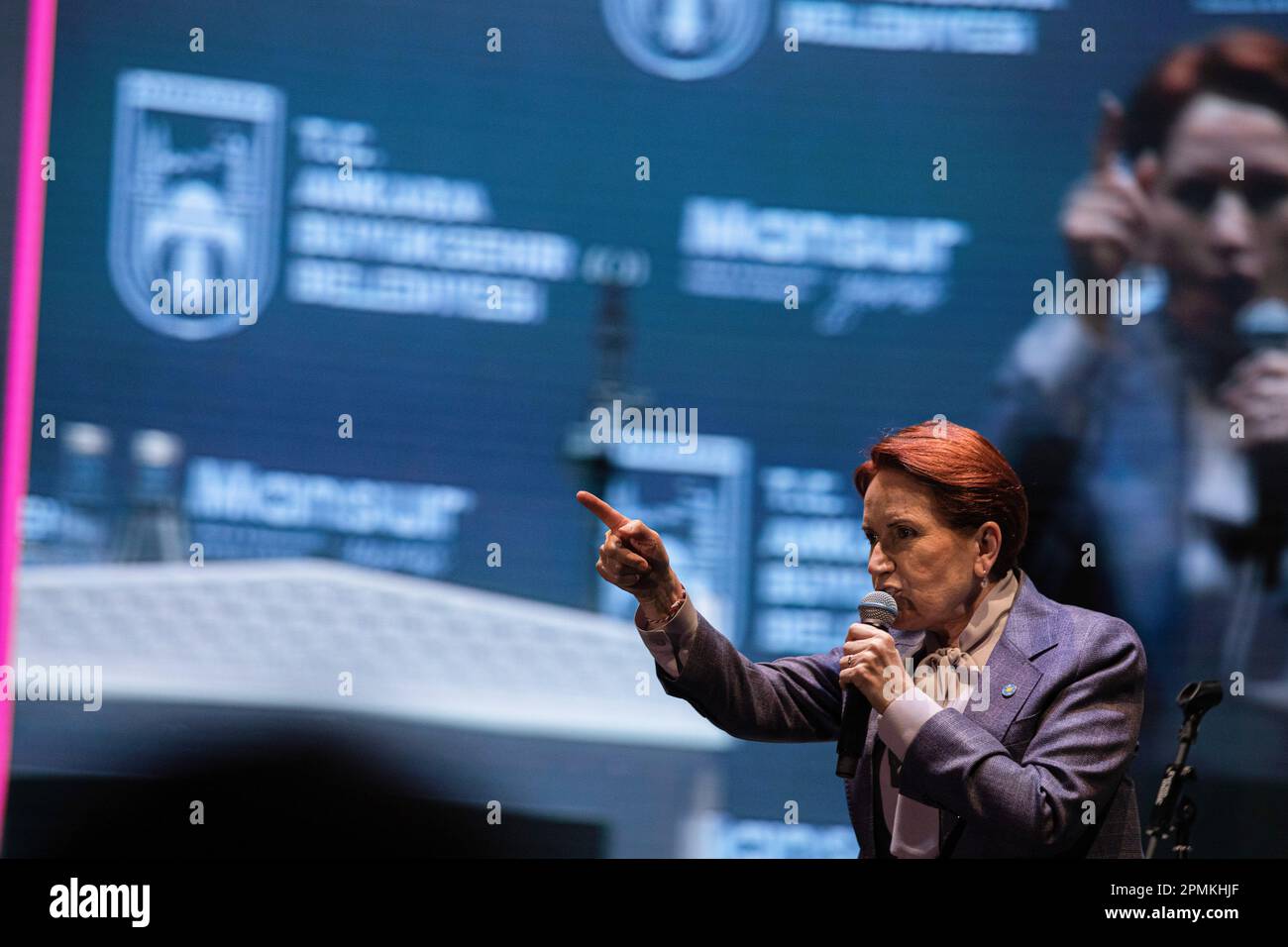 Ankara, Turkey. 13th Apr, 2023. Good Party Leader Meral Ak?ener Speaks ...