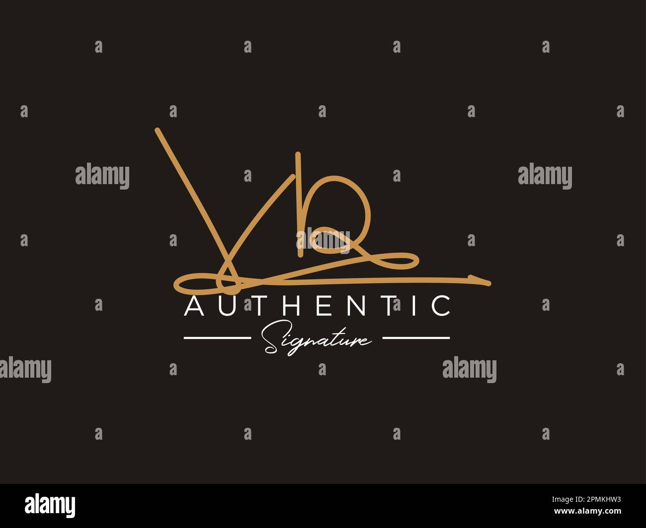 VB Signature Logo Template Vector. Stock Vector