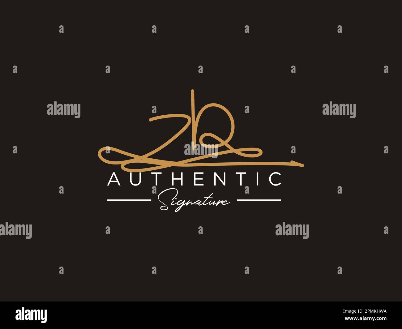 ZB Signature Logo Template Vector. Stock Vector