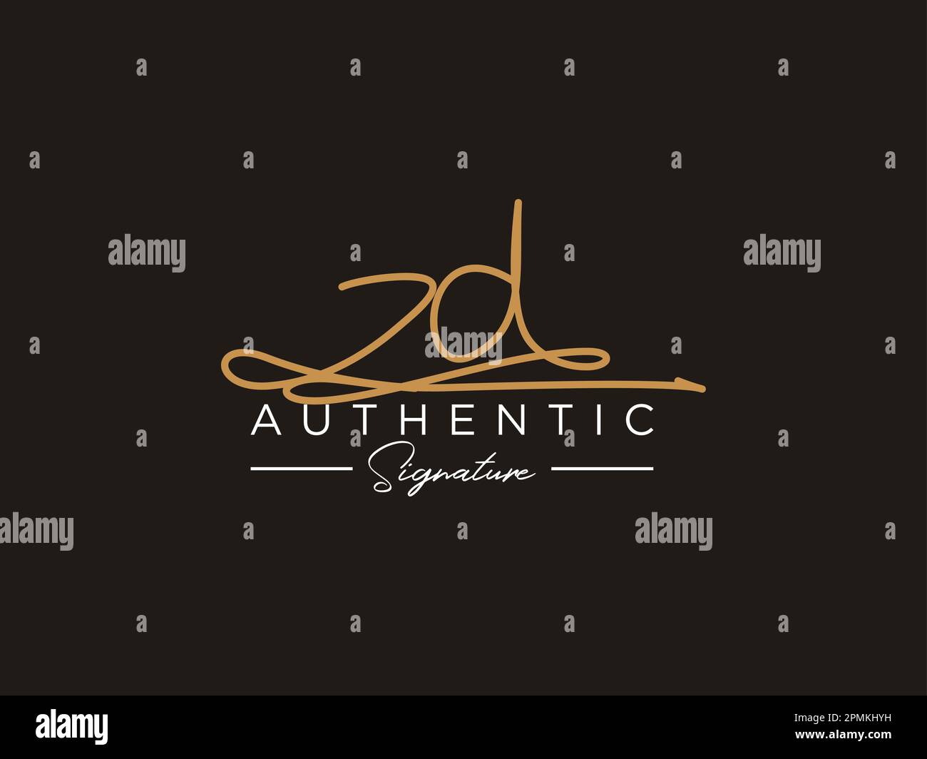 ZD Signature Logo Template Vector. Stock Vector