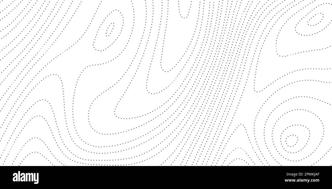 Dotted wavy lines background. Abstract wave stripes texture. Warped and