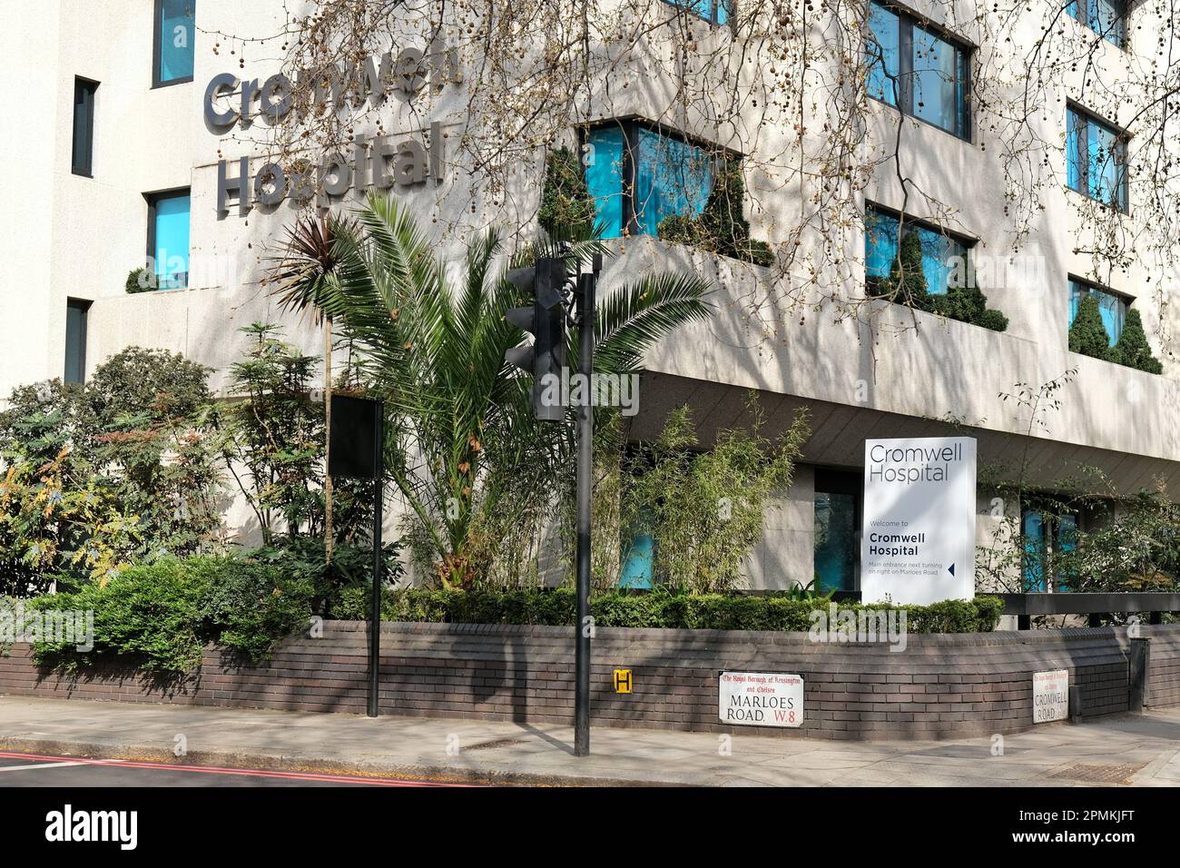 London, UK. The external view of the Cromwell Hospital in West London