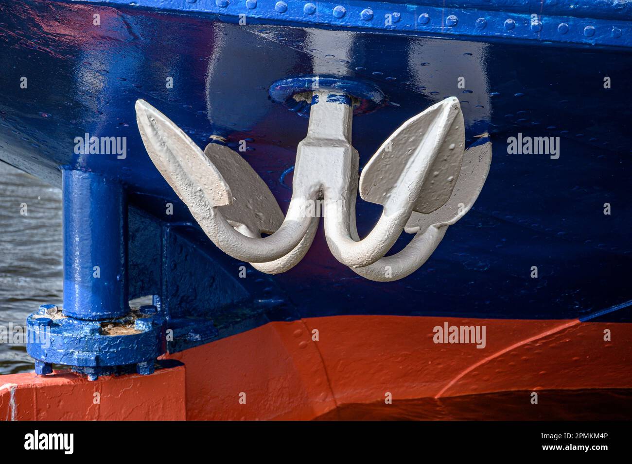 The anchor on the river boat Holland at Amsterdam, Netherlands Stock ...