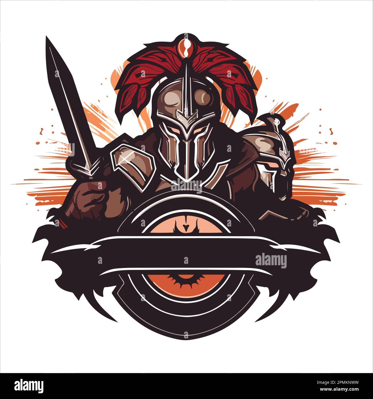 Gladiator logo design. Spartan Warrior sport team symbol. Eps10 vector  illustration for print Stock Vector Image & Art - Alamy
